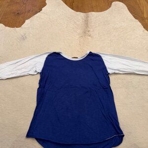 Mister Freedom Baseball Ball Tee T-Shirt Blue White Colorblock Size M (Tagged L)